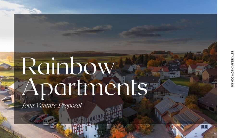 Best Real Estate Investment Opportunity. A page from the Rainbow Apartment Joint Venture Proposal